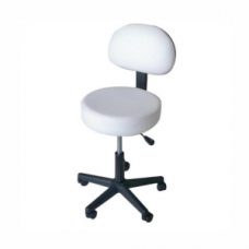 Stool with backrest (Gas Lift) - White