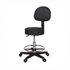 Stool with backrest (Gas Lift) - Black